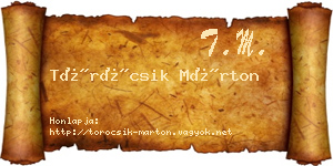 Töröcsik Márton névjegykártya