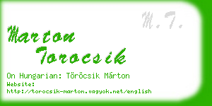 marton torocsik business card