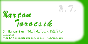 marton torocsik business card